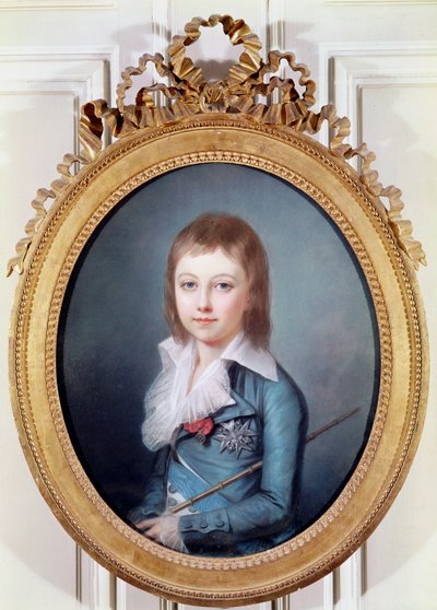 Retrato en medallón de Louis-Charles (1785-95) Rey Luis XVII de Francia de Alexandre Kucharski